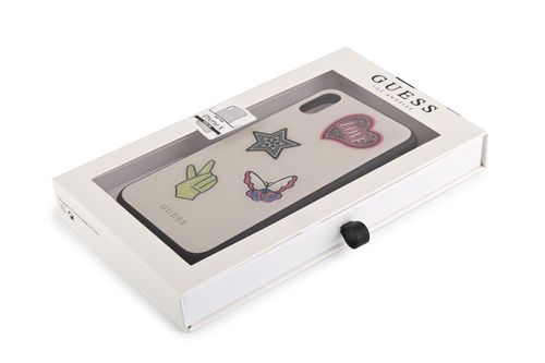 GUESS ICONIC HARD CASE Apple iPhone X - BEIGE na Arena.pl