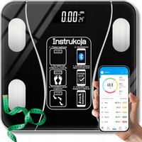 WAGA ŁAZIENKOWA ANALITYCZNA SMART ANDROID iOS PRECYZYJNY POMIAR 180KG SZKŁO