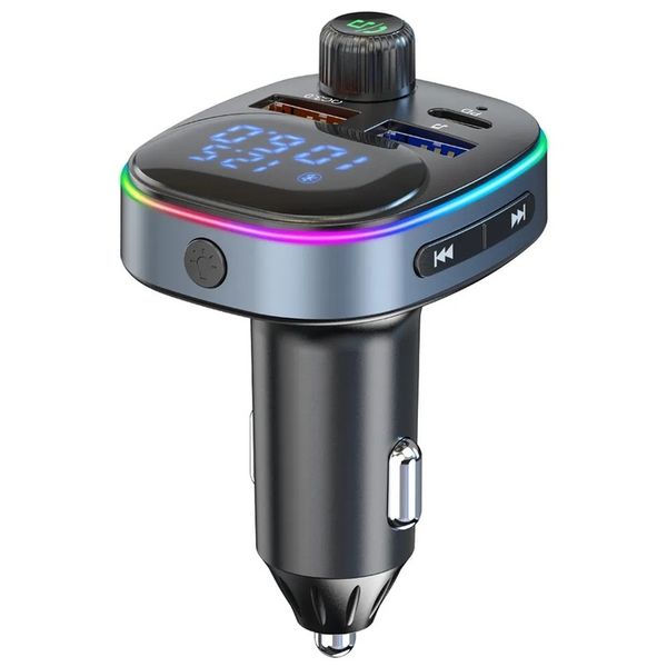 TRANSMITER BLUETOOTH FM SAMOCHODOWY SZYBKA ŁADOWARKA USB USB-C AUX zdjęcie 13