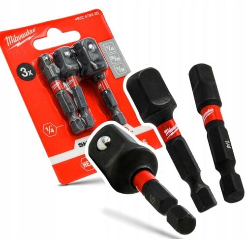 Milwaukee Zestaw 3szt Adapter Redukcje Uchwyt 1/4, 1/2, 3/8 4932479228 na Arena.pl
