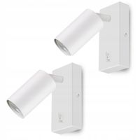 2x lampa ścienna ruchoma regulowana kinkiet żarówki LED GU10 7W neutralna