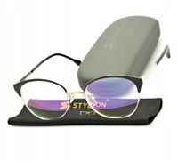 Damskie Okulary ZERÓWKI ANTYREFLEKS Oprawki do Komputera METALOWE owalne