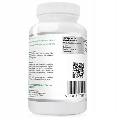 Sulforafan 500µg Ekstrakt z kiełków Brokułu 2x60k na Arena.pl