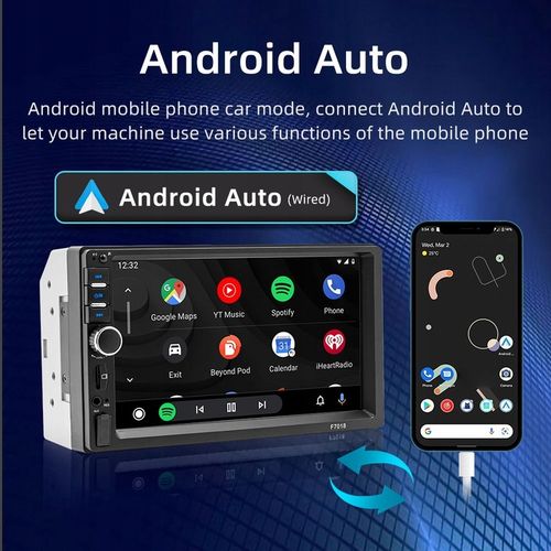 RADIO SAMOCHODOWE 7 CALI 2 DIN BLUETOOTH ANDROID CARPLAY 60W*4 POLSKI na Arena.pl