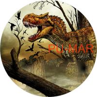 Opłatek na tort Urodziny Dinozaur Dinozaury Drapieżnik Postać Tekst Gratis