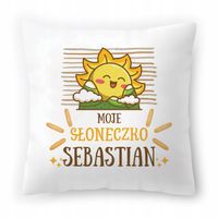 Poduszka Biała 40X40 Cm Dla Sebastiana Dziecka Z Nadrukiem Ze Zdjęciem