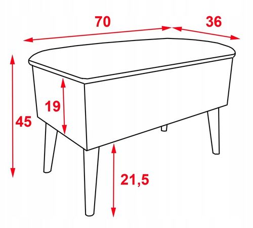 PUFA OTWIERANA SCHOWEK 70 cm Z POJEMNIKIEM KUFER ŁAWKA SIEDZISKO na Arena.pl