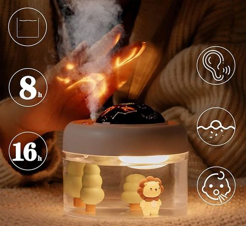 NAWILŻACZ POWIETRZA LAMPKA NOCNA Z PROJEKTOREM GWIAZD TYGRYSEK DLA na Arena.pl