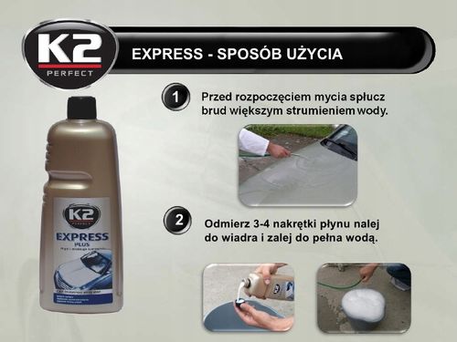 K2 EXPRESS PLUS SZAMPON samochodowy Z WOSKIEM do mycia auta 5000ml 5L na Arena.pl