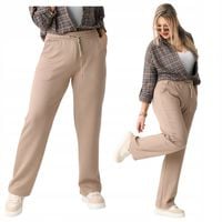 SPODNIE DAMSKIE DRESOWE Z SZEROKĄ NOGAWKĄ DRESY SPORTOWE DUŻE ROZMIARY