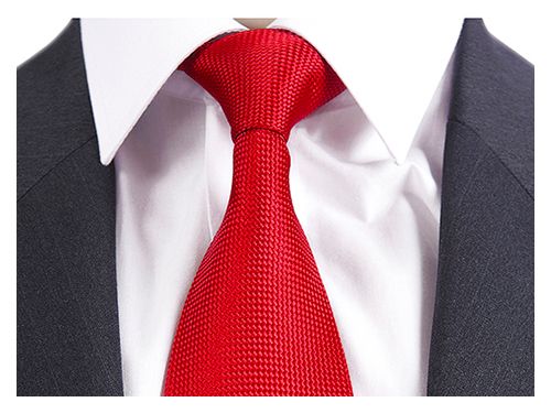 ŻAKARDOWY Gładki Krawat Męski CZERWONY rc208 na Arena.pl