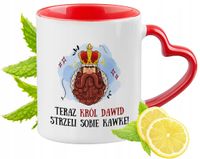 Dla Dawida Kubek Czerwony Z Uszkiem W Kształcie Serca Na Prezent