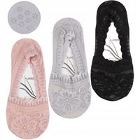 Stopki Damskie z Koronkowym Wzorem Antypoślizgowe WIELOKOLOROWY 35-38