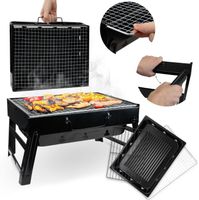 GRILL TURYSTYCZNY PRZENOŚNY SKŁADANY WALIZKA Kempingowy WĘGLOWY Z UCHWYTEM