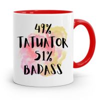Dla Tatuażystki Tatuażysty Kubek Czerwony Prezent Z Nadrukiem Ze Zdjęciem