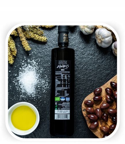 Grecka Oliwa z Oliwek BIO 750ml Extra Virgin z Kalamaty Ekologiczna Kanakis na Arena.pl