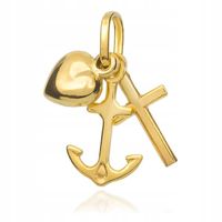 ZŁOTY WISIOREK 3w1 WIARA NADZIEJA MIŁOŚĆ pr.585