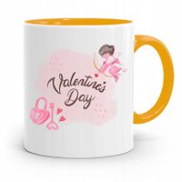 Kubek Żółty Na Walentynki Valentines Day Prezent Z Nadrukiem Ze Zdjęciem