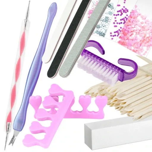 Zestaw MANICURE HYBRYDOWE Startowy do Paznokci LAMPA 48W LED UV AKCESORIA zdjęcie 7