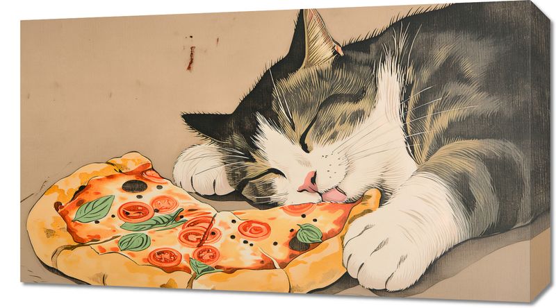 Obraz 70x40cm Pizza Dla Kota zdjęcie 1