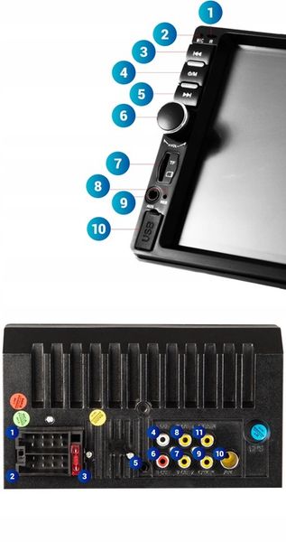 RADIO SAMOCHODOWE BLUETOOTH 2 DIN 7" RDS USB MICRO SD 4x50W KAMERA zdjęcie 12