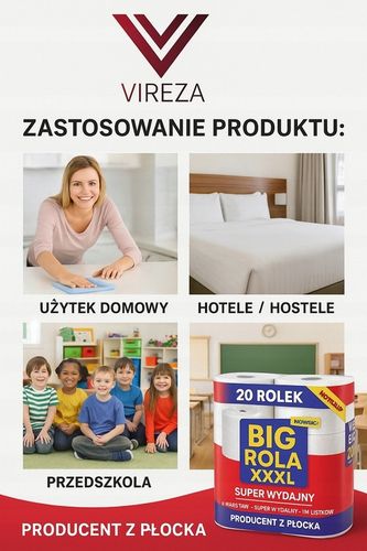 Papier toaletowy bezzapachowy celuloza rolka 40 szt. BIG PAKA 40 rolek na Arena.pl