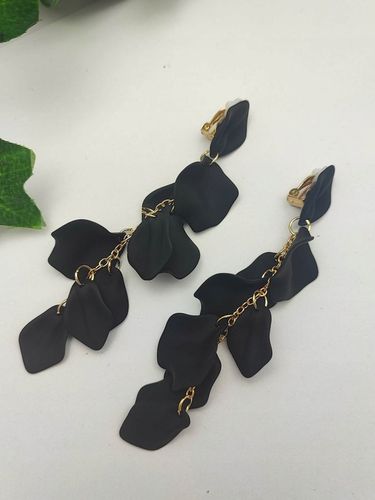 Klipsy akrylowe długie wiszące czarne boho c105 na Arena.pl