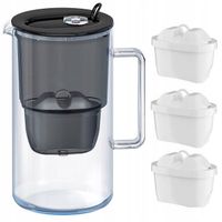 DZBANEK FILTRUJĄCY AQUAPHOR GLASS 2,5L SZKLANY CZARNY +3 FILTRY