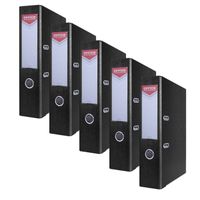 Segregator OFFICE PRODUCTS Officer z szyną, PP, A4/75mm, czarny - 5szt