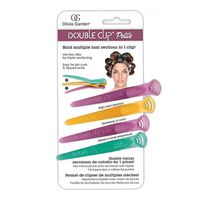 Olivia Garden Double Clip Petite, Podwójne klipsy do włosów, kolorowe, 4 sztuki