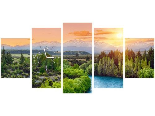 70CM 150CM ZEGAR 5 ELEM RZEKA CLUTHA NOWEJ ZELANDII DRUK OBRAZ na Arena.pl