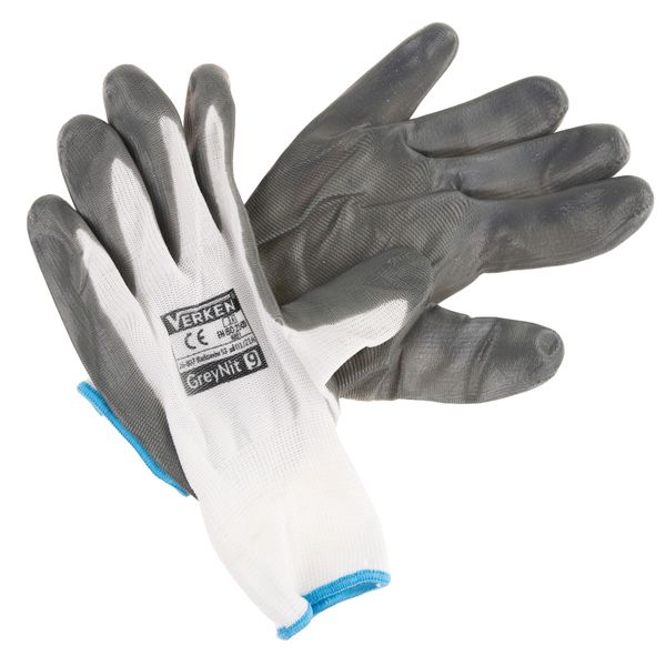 RĘKAWICE ROBOCZE NITRYLOWE SZARE ROZMIAR 9 L zdjęcie 2