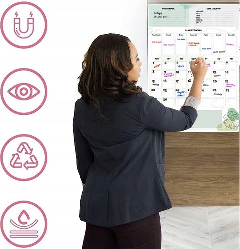 PLANER TABLICA NA LODÓWKĘ MAGNETYCZNA ORGANIZER NOTATNIK 4xPISAKI na Arena.pl