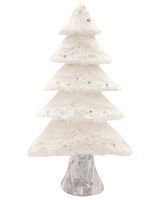 CHOINKA Z BROKATEM DEKORACJA GLAMOUR FUTERKO 50 cm BIAŁA