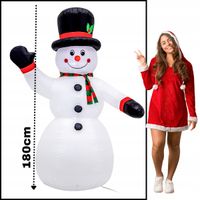 BAŁWAN 180CM NADMUCHIWANY ŚWIECĄCY POMPOWANY LED DMUCHANIEC WODOODPORNY