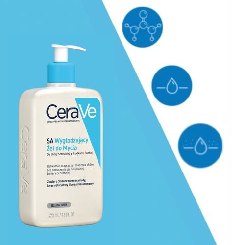 CeraVe SA Żel Wygładzający do Mycia 473ml Dla Skóry Szorstkiej, z na Arena.pl