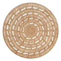 Dywan okrągły z juty ø 140 cm beżowy KERER