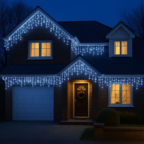 SOPLE 300 LED BIAŁE ZIMNE ZEWNĘTRZNE CHOINKOWE Świąteczne sople dekoracja na Arena.pl