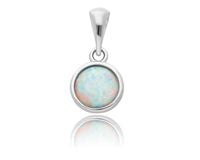 Zawieszka srebrna z opalem wisiorek + grawer 925