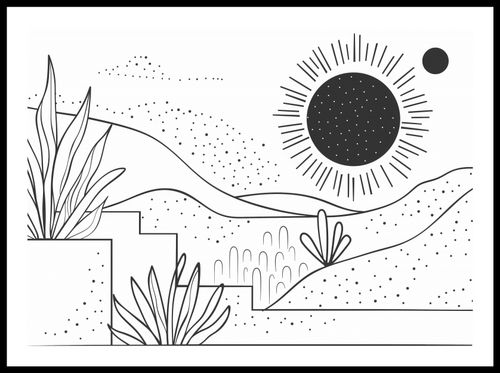 Plakat 70x50cm Linearny Pejzaż na Arena.pl