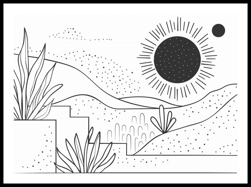 Plakat 70x50cm Linearny Pejzaż zdjęcie 3