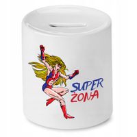 Skarbonka Dla Dziewczyny Super Żona Prezent Z Nadrukiem Ze Zdjęciem