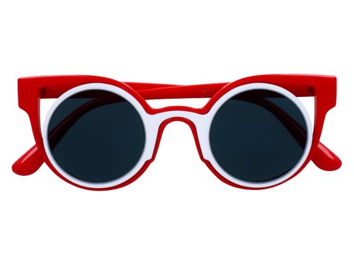 czerwono-białe Okulary cat eye na Arena.pl