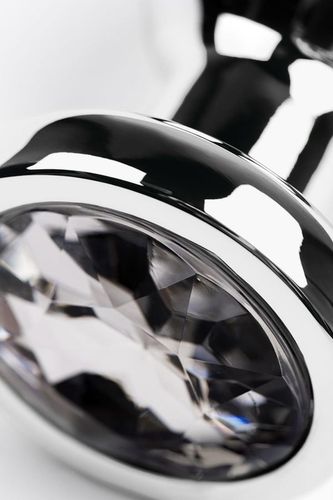 Silver Anal Plug Toyfa Metal With White Round-Shaped Gem, Length 9 Cm, na Arena.pl