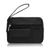 saszetka męska skórzana do ręki czarna klasyczna abruzzo abr-07