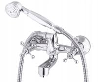 Bateria wannowa ścienna prysznicowa kran retro