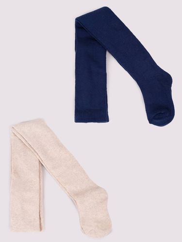 Rajstopy dziecięce bawełniane frotte beżowo-granatowe 80-86 YOCLUB na Arena.pl