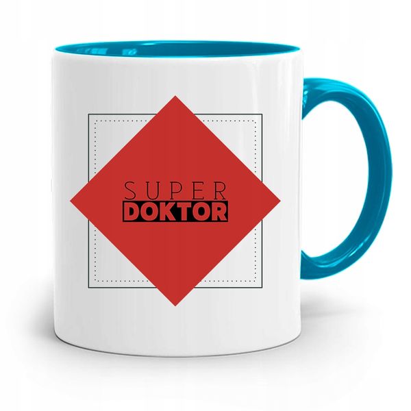 Kubek Błękitny Dla Doktora Super Doktor Prezent Z Nadrukiem Ze Zdjęciem zdjęcie 1