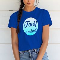 Damska bawełniana koszulka z Twoim nadrukiem - niebieska M