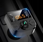 Transmiter Bluetooth FM Ładowarka 2xUSB LCD MP3